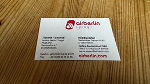 Air Berlin Visitenkarte Air Berlin Ticket Service Aviation Luftfahrt Airline - Bild 1 von 3