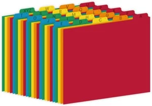 25 Alphabet Dividers – Letter Size File Dividers Heavyweight Multi-colored - Picture 1 of 2