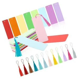 for Project Blank Bookmarks Kraft Paper Bookmarks Colorful Tassels - Foto 1 di 8