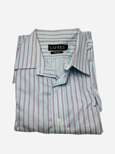 Lauren Ralph Lauren Button Up Long Sleeve Striped Shirt Mens Size 16.5-34/35 - Picture 1 of 10