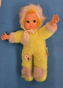 Muñeca de peluche Herman Pecker & CO 11" cara de goma con etiquetas años 60 - Imagen 1 de 7