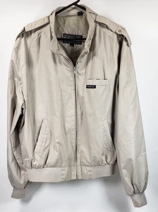 Chaqueta cortavientos Members Only para hombre 44 beige tostado bombardero Stranger Things - Imagen 1 de 14