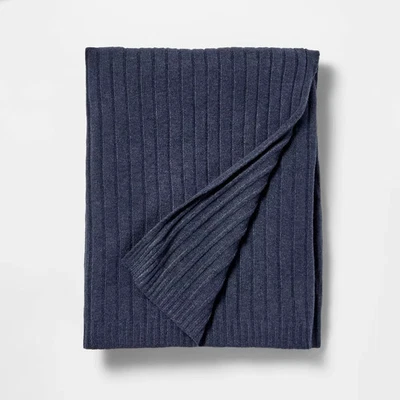 Manta Casual 50"x60" Mixta Costilla Azul Marino - Umbral Diseñado con Estudio Foto 1 de 2