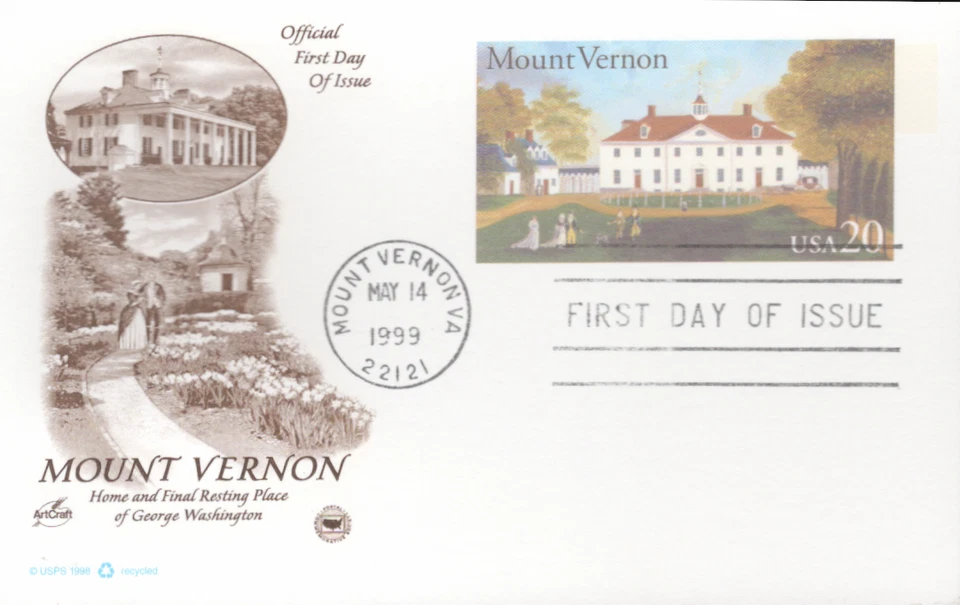 1999 FDC Postal Card- Scott# UX305 - PCS Cachet  UA - Image 1 of 1