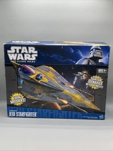 Star Wars Clone Wars 2010 Hasbro ANAKIN’S JEDI STARFIGHTER ROTS MISB - Picture 1 of 6