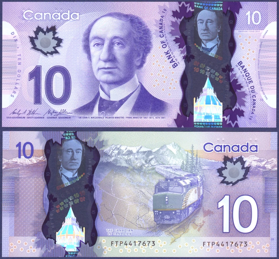 CANADA - P107c - 10 Dollars - POLYMER - Wilkins & Poloz - 2013 - Perfect UNC - Image 1 of 1