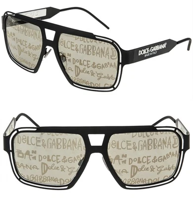 Gafas de sol Dolce & Gabbana DG2270 DG 2270 negro logotipo escritura espejo impresión graffiti Foto 1 de 4