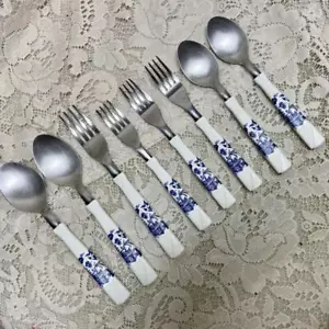 Vajilla vintage, Tramontina Brasil, 8 piezas sauce azul, servicio para 2. (E) - Imagen 1 de 9