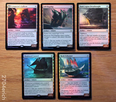 Set of 5 Different FOIL Ixalan Ship Vehicle *Unplayed NM* English MTG Magic - Image 1 of 2