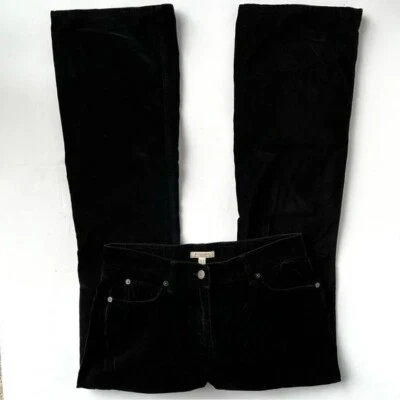 Authentic Burberry Women's Black Velvet Low Rise Pants 32 Inseam - Image 1 of 4