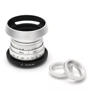 FUJIAN 35mm f/1.6 C Mount CCTV lens for Canon EOS M EF-M Mirrorless Camera Slive - Picture 1 of 6