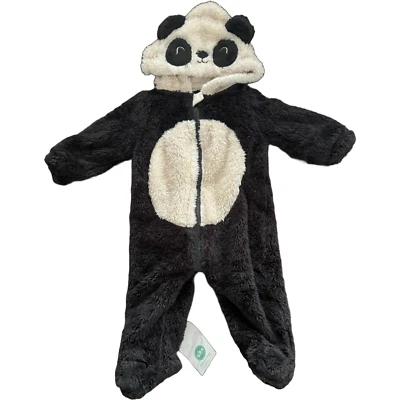 Panda Furry One piece Baby Fuzzy Suit Costume Outfits Hoodies Unisex 66/44 6 mo - Image 1 of 4
