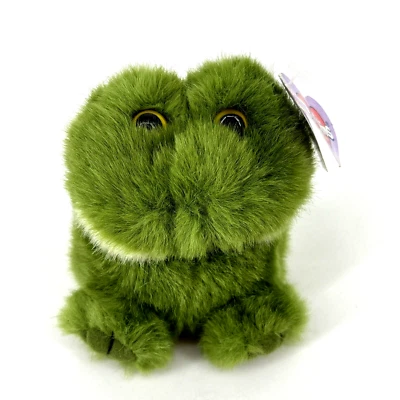 Vintage 1997 Puffkins Lily The Frog Plush Stuffed Animal Orignal Tag! - Image 1 of 4