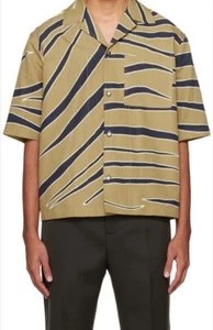Bottega Veneta Men Animal Print Oversized Shirt White/Rope 52 Eu/XL New $1100 - Picture 1 of 10