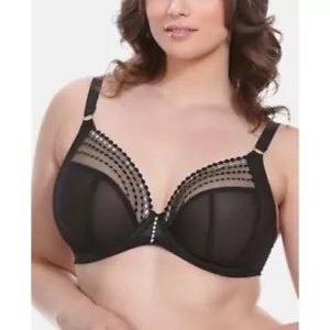 Elomi Women's Matilda Underwire Plunge Bra in Black EL8900 Size 42DDD - Picture 1 of 5