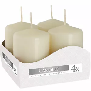 Set of 4 Ivory Pillar Candles 40mm Diameter x 60mm Height - Picture 1 of 1