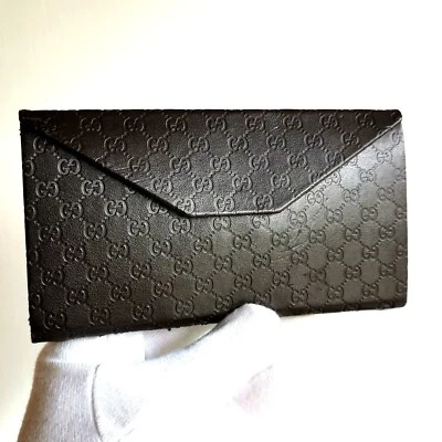 fodero occhiali da sole vista GUCCI box sunglasses custodia case brown wallet - Imagen 1 de 4