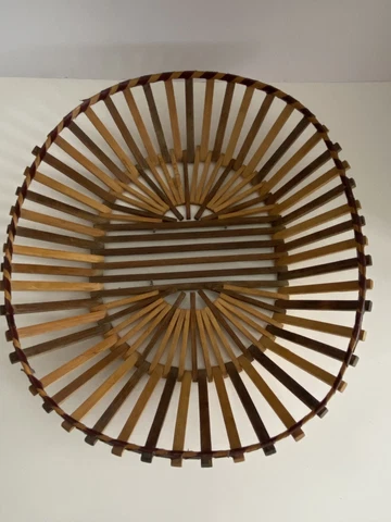 Basket Wood Slat Oval Mid Century Modern Decor Boho Cover