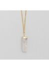 Ruby + Jet - Quinne Long Fashion Necklace White Crystal Rectangle Brand New 
