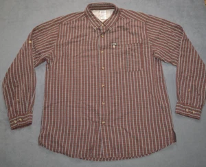 The North Face Mens Long Sleeve Modal Blend Button Up Shirt Burgundy Plaid XL - Picture 1 of 11
