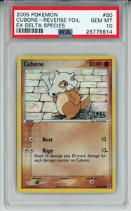 2005 POKEMON EX DELTA SPECIES CUBONE #60 REVERSE PSA 10 GEM MINT #28778814 - Picture 1 of 2
