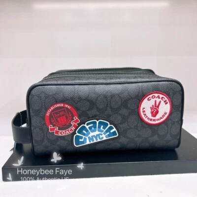 Kit de viaje grande Coach para hombre nuevo con etiquetas en lona exclusiva con parches CY904 Foto 1 de 4