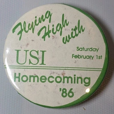 VTG 1986 University of Southern Indiana Evansville Eagles USI Button Pin for Hat - Image 1 of 4