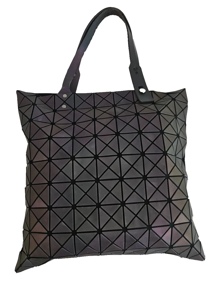 Baobao Issey Miyake Geometric Tote Bag Iridescent Shoulder Bag 14x14x5 *flaws - Image 1 of 4