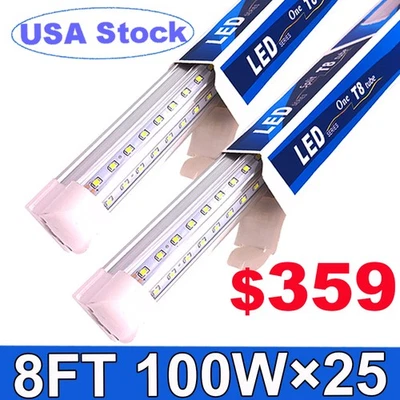 25 Pack 100W T8 8FT Led Shop Light 12000lm 8 Foot Led Tube Light Bulbs 6500K - Image 1 of 4