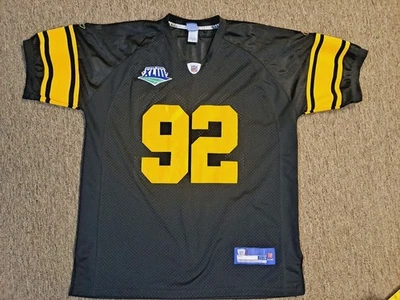 Camiseta de los Pittsburgh Steelers James Harrison Super Bowl XLIII - Talla 54 (cosida) Foto 1 de 4