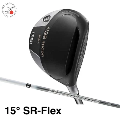 PRGR Golf egg Spoon Black Fairway Wood 15° FW SR-Flex Men RH Graphite Shaft 2022 - Image 1 of 4