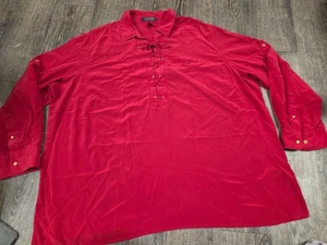 Lauren Ralph Lauren LRL 100 % Seide Damenbluse einfarbig rot Übergröße 3X - Bild 1 von 5