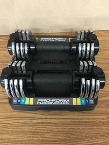 Pro-Form Fusion Spacesaver 25 lbs Adjustable Dumbbell Set Tray 12.5lbs x2 Weight - Picture 1 of 5