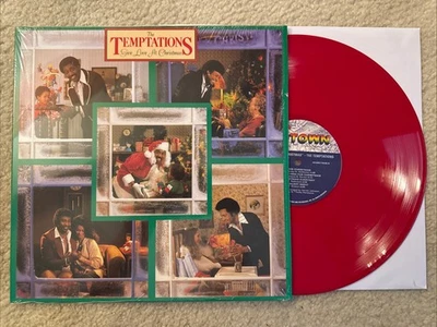 The Temptations Give Love at Christmas Red Color Vinyl LP Record - Image 1 of 4