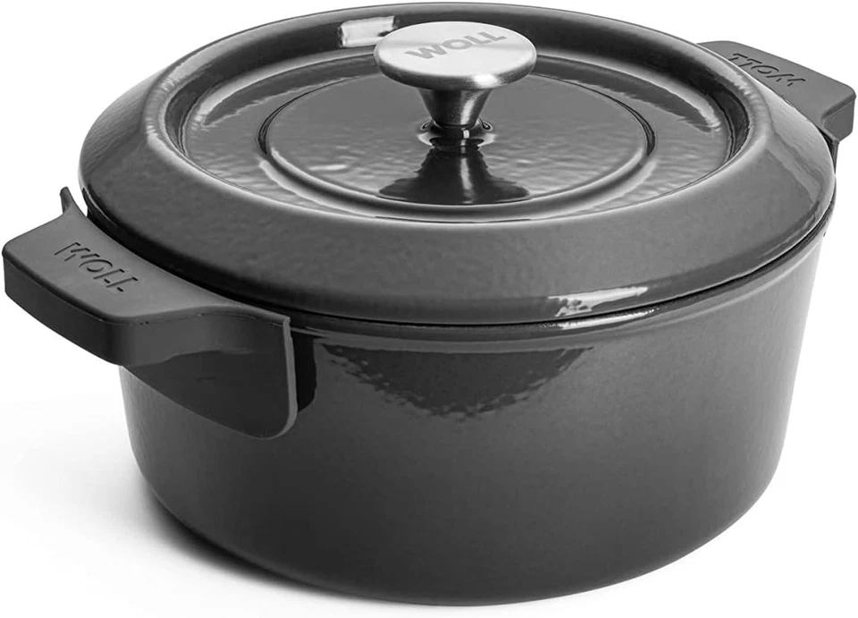 Woll Iron Gusseisen Topf 20 + 24 cm mit Deckel 2 tlg. Silikongriffen Induktion - Bild 1 von 4