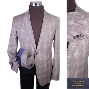 TED BAKER Endurance JAY SPJ Sport Mantel Jacke Blazer Gr. 40R kariert Wolle 2-Knopf - Bild 1 von 15