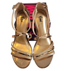 Fioni Wedge Heels Gold‎ Size 9.5W Worn One-With Box