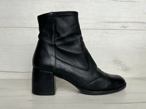 CHIE MIHARA ZIPPER BLOCK LEATHER ANKLE BOOTS WOMEN’S US7.5 EU37.5 UK4.5 - Picture 1 of 13