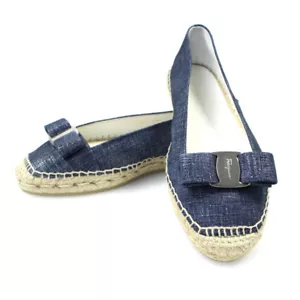 SALVATORE FERRAGAMO MANDY DENIM ESPADRILLES 35 5 WOMAN SHOES SPRING AUTUMN FLAT - Imagen 1 de 9
