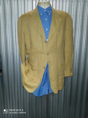Armani Collezioni Slub LINEN Light  beige yellow Sport Jacket Blazer Coat 42R - Image 1 of 4
