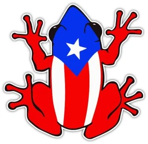 Puerto Rico Flag Frog Coqui Vinyl Sticker Decal Car Truck Laptop Window SIZES - Picture 1 of 1