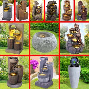 GARTENBRUNNEN ZEN BRUNNEN ZIMMERBRUNNEN SPRINGBRUNNEN KASKADENBRUNNEN LED 230V - Bild 1 von 62