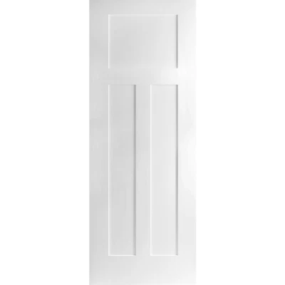 LuxDoors Heritage Design [36" x 80"] Smooth Fiberglass 3 Panel Craftsman Door - Image 1 of 3