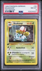 1999 Pokemon German Bisaknosp Ivysaur 1st Edition #30 Graded PSA 8 NM MINT - Picture 1 of 2