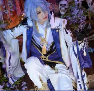 Wonshin Kamisato Ayato Cosplay Set sell + Wig - Picture 1 of 5