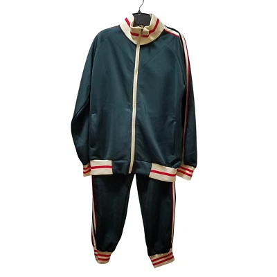 Conjunto de chándal Dioxoib para hombre grande verde sudadera chaqueta elástica pantalones jogger Foto 1 de 4