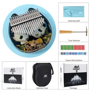 Panda Kalimba 17 Keys, Transparent Acrylic Thumb Piano Note Carved Starter - Imagen 1 de 10