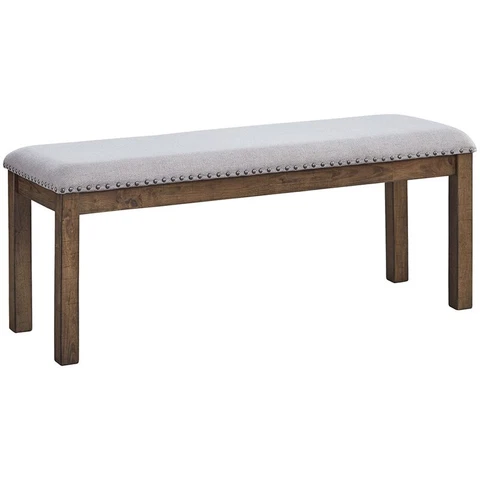 Bowery Hill Upholstered Dining Bench in Beige Cover