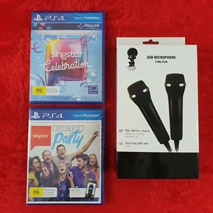 ps4 SINGSTAR + 2 USB MICROPHONES *NEW* Karaoke/Sing/Family/Party - Picture 1 of 6