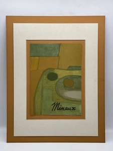 Andre Minaux Nappe Original Lithograph Printed in 1967 Matted Ready to Be Framed - Picture 1 of 2